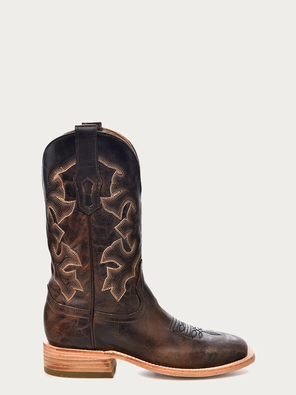 A4264 - MEN'S EMBROIDERY MOKA SQUARE TOE COWBOY BOOT