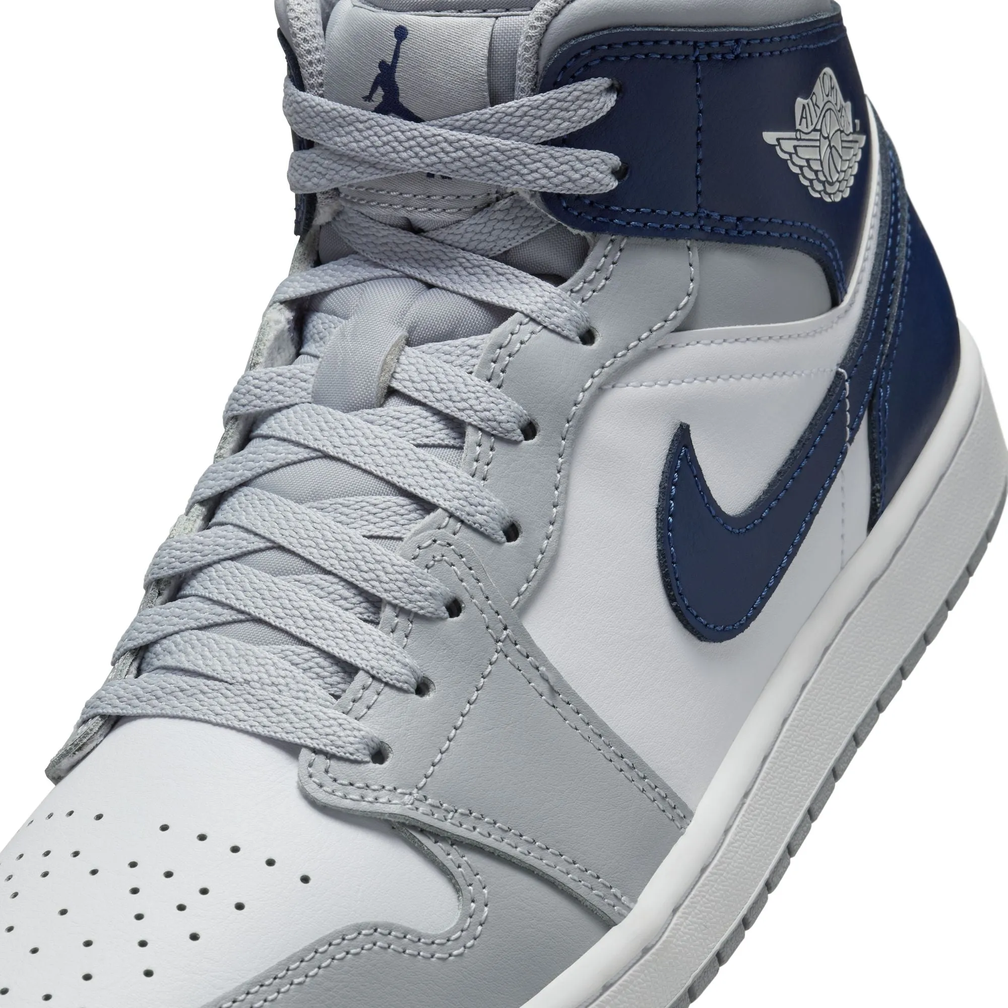 Air Jordan 1 Mid (White/Midnight Navy/Wolf Grey)