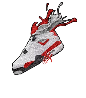 Air Jordan 4 "Red Cement" Grey T-Shirt (SPLASH)