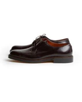 Alden Cordovan Plain Toe Blucher Shoe: Dark Burgundy 990