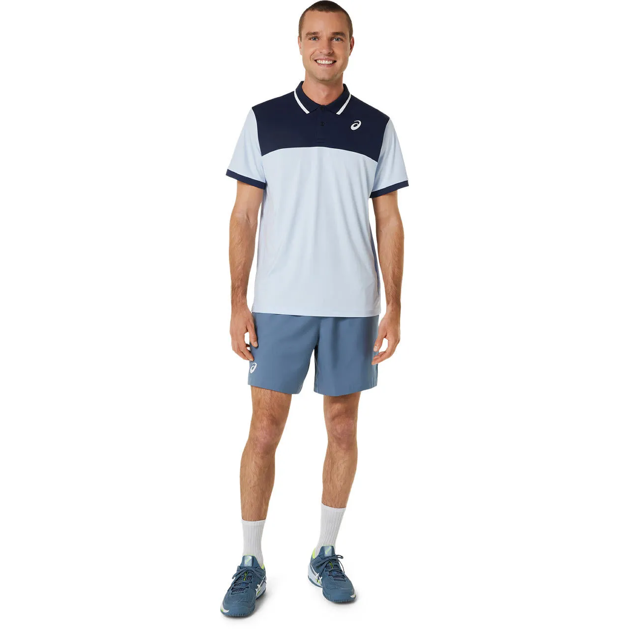 Asics Poloshirt Court Heren Lichtblauw