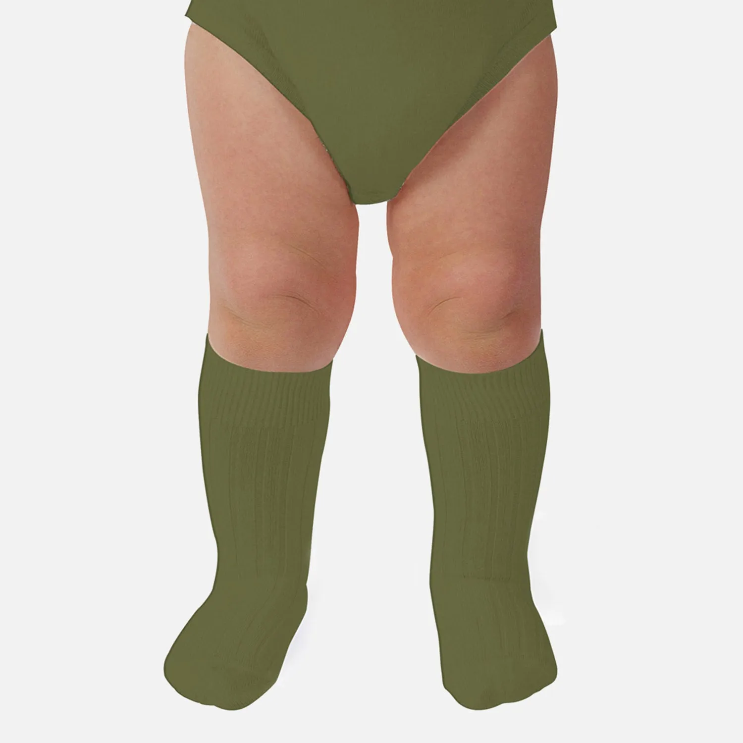 Babies & Kids Cotton Knee Socks - Olive