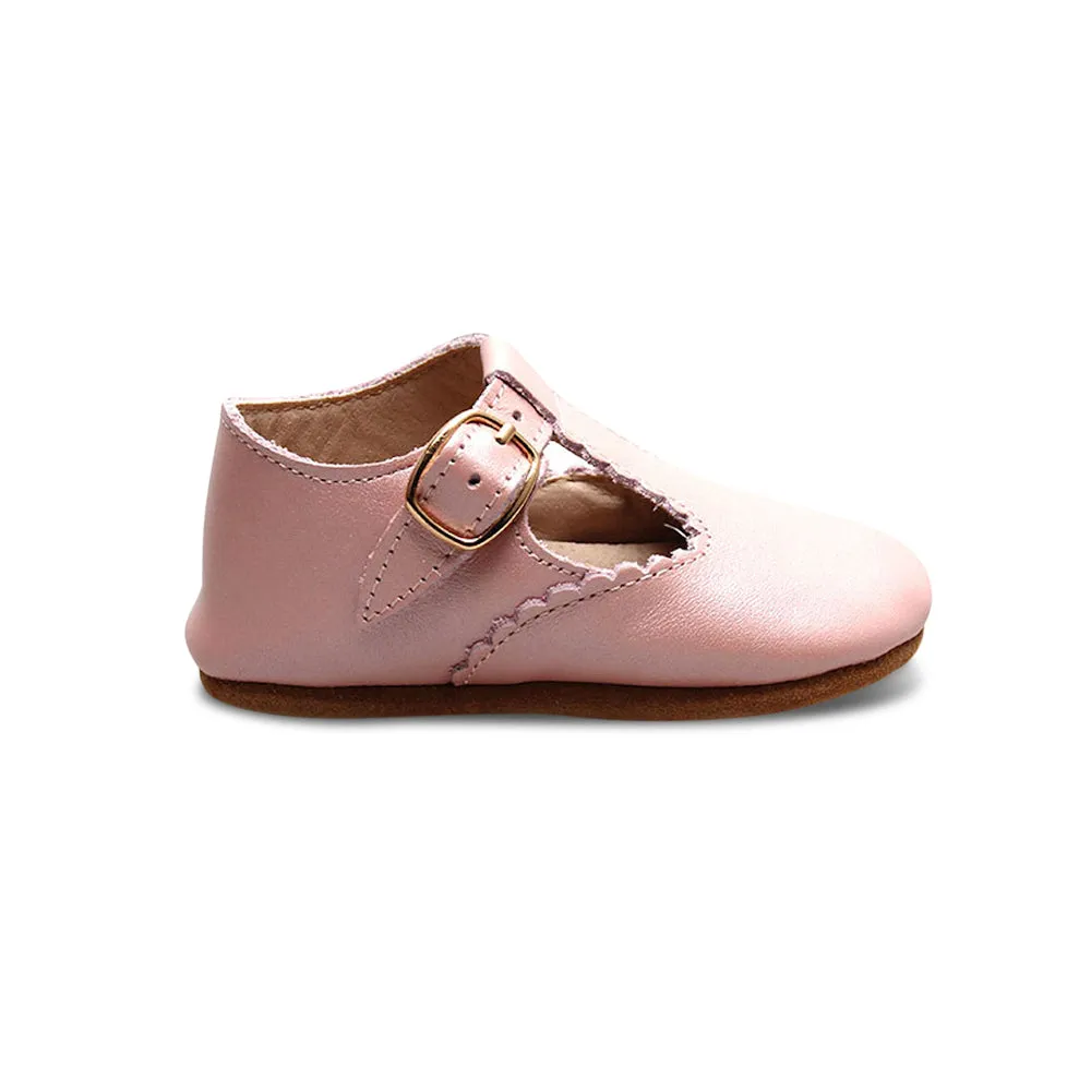 Ballerina Pink Leather Baby T Bar Shoe