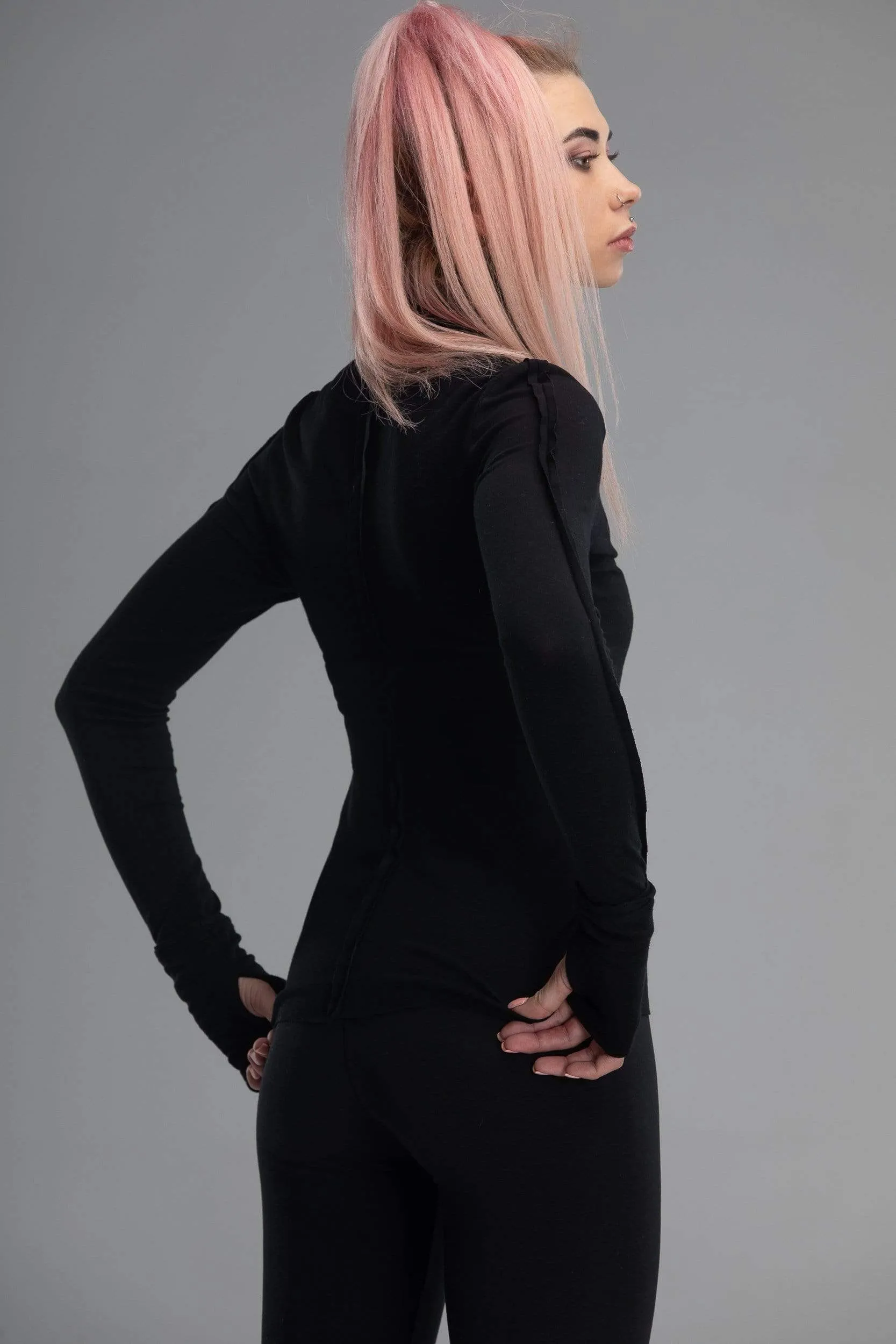 Black turtleneck top