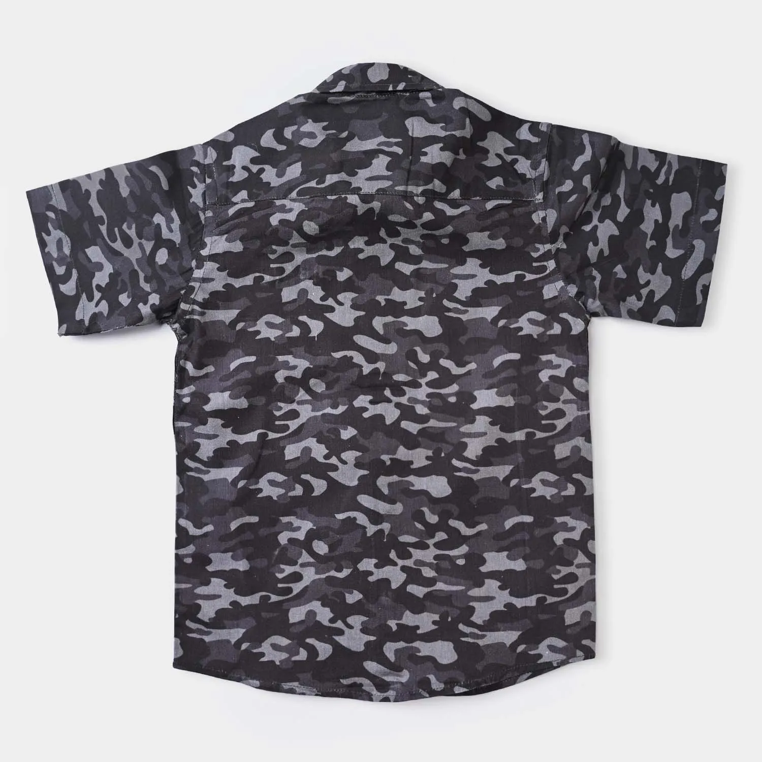 Boys Cotton Poplin Casual Shirt (CAMOUFLAGE)-GREY