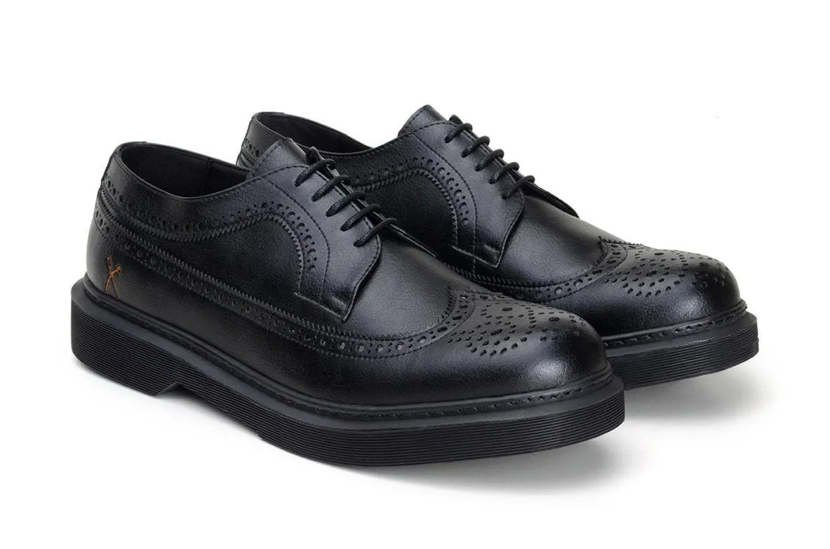 'Brogue UK' vegan lace-up shoe by King55 - black