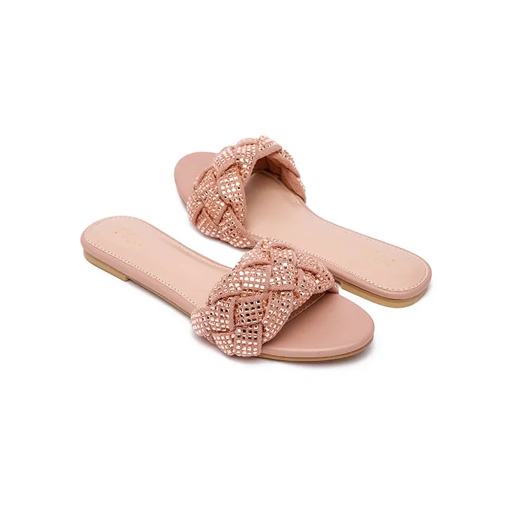 Diamante Braided Slide Sandal MY 191