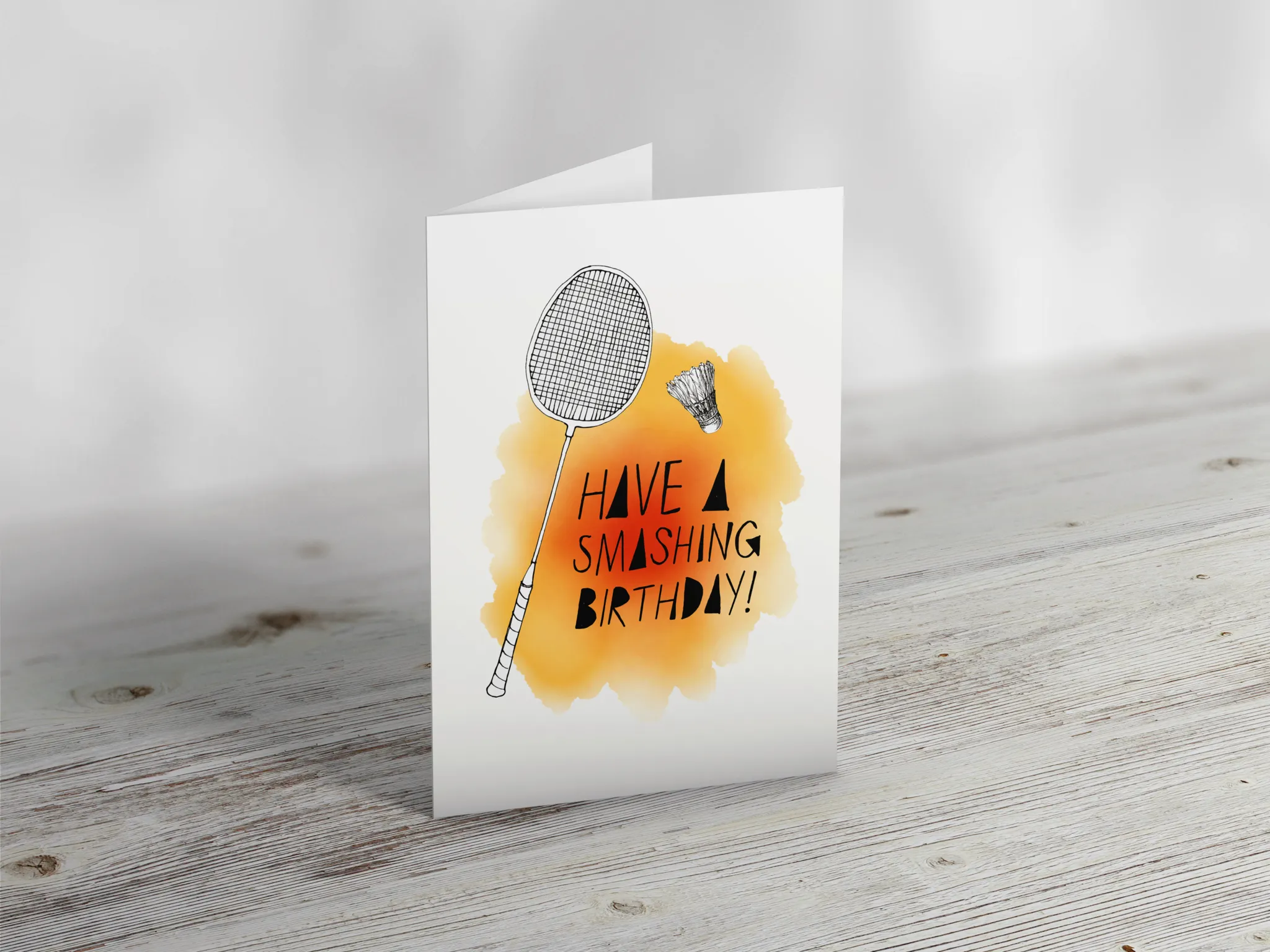 'Have a Smashing Birthday' Badminton Greeting Card