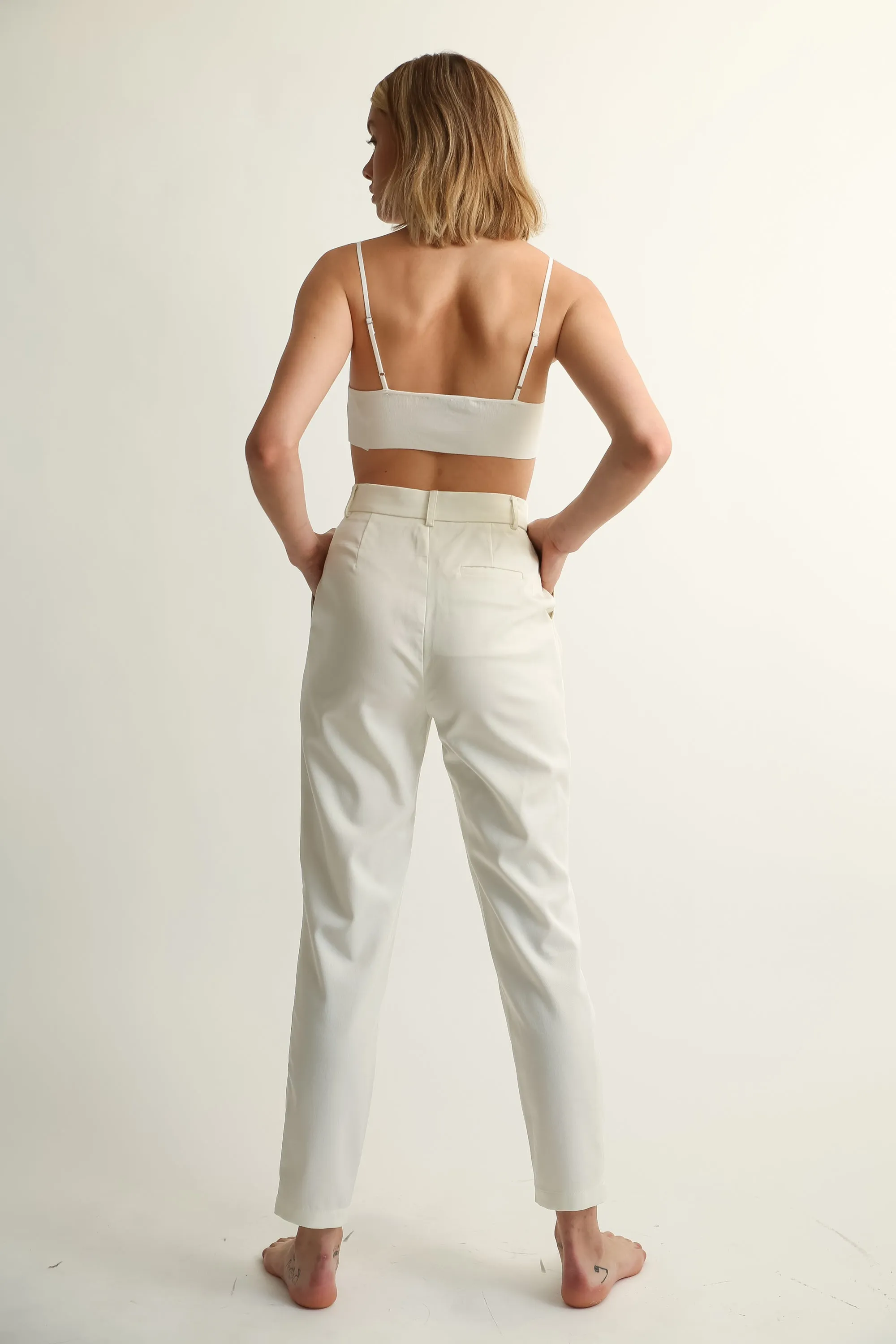 High Waisted Pleated Trouser