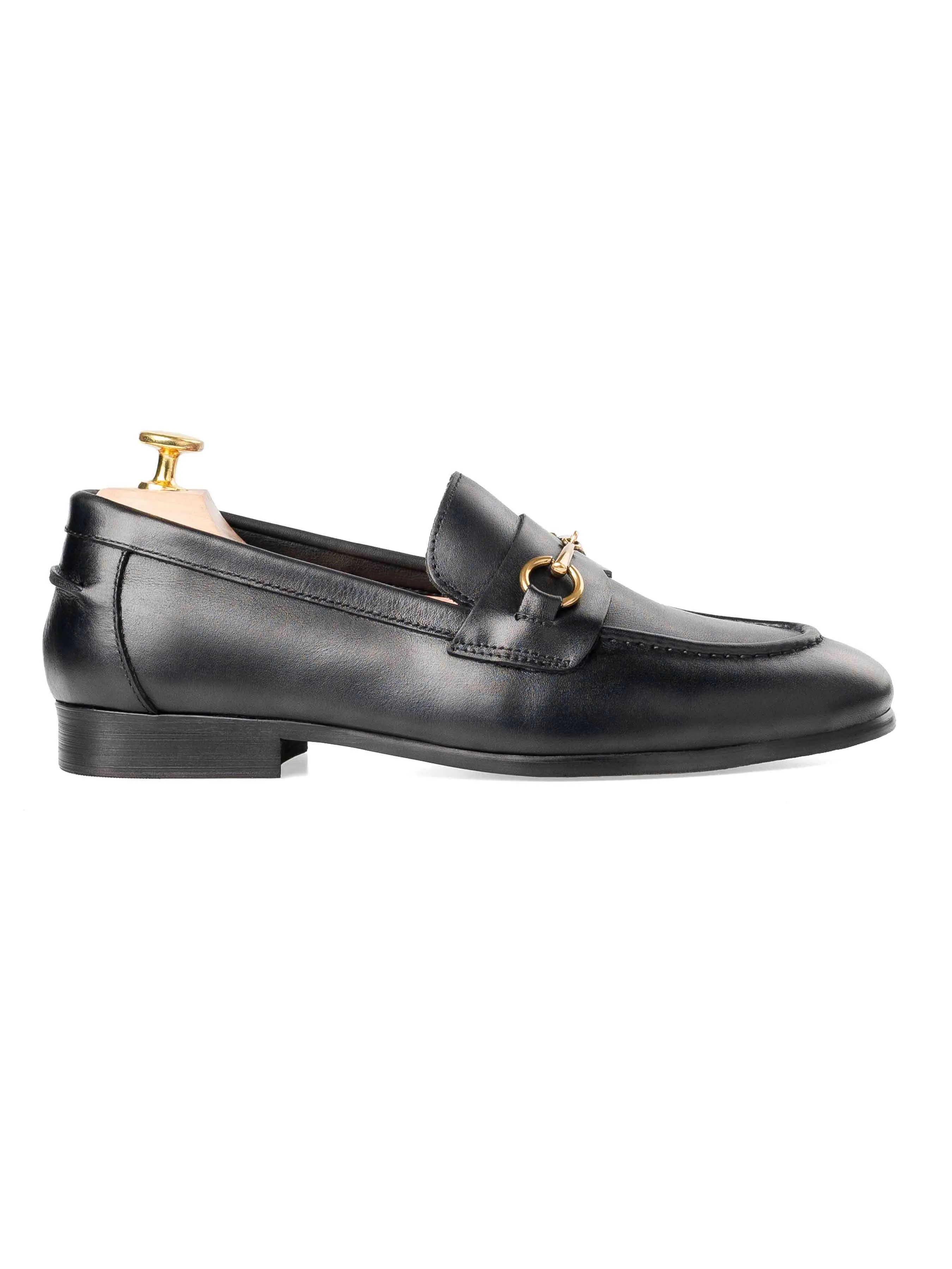 Ivan Horsebit Loafer - Solid Black Leather