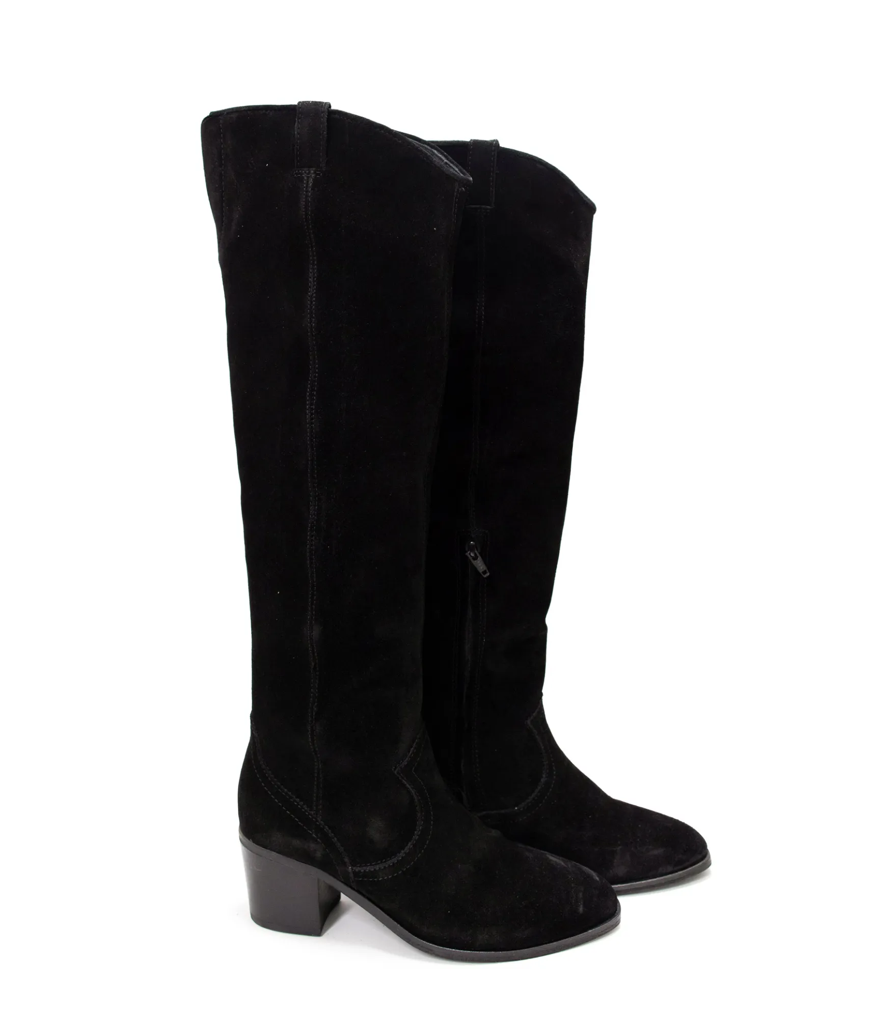 Izzy Suede Tall Boot in Black