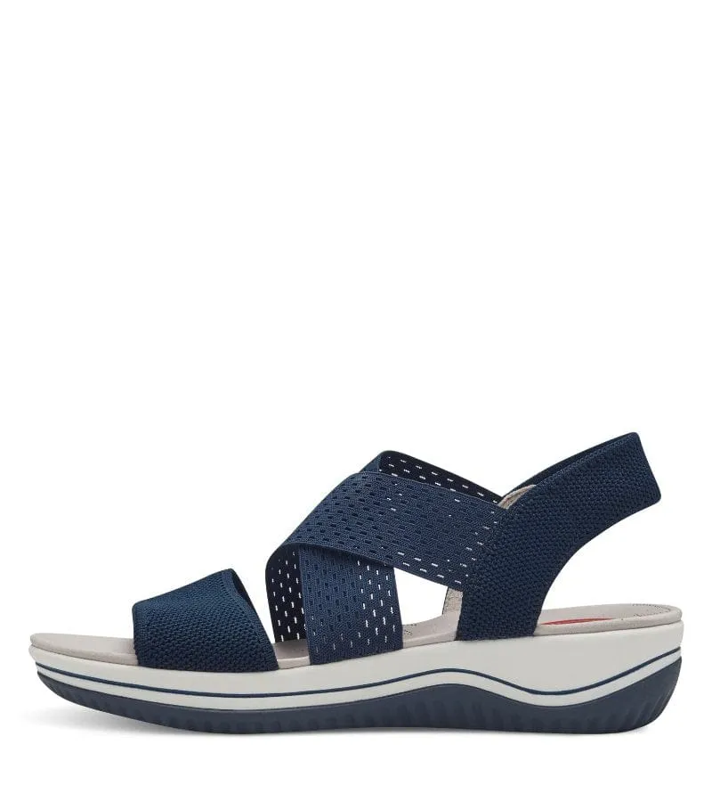 Jana Womens Navy Walking Sandal Wide Fit - 8-28762-42