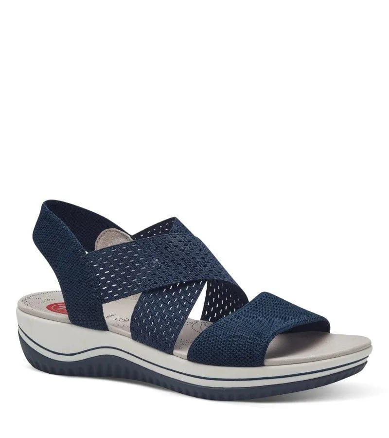 Jana Womens Navy Walking Sandal Wide Fit - 8-28762-42