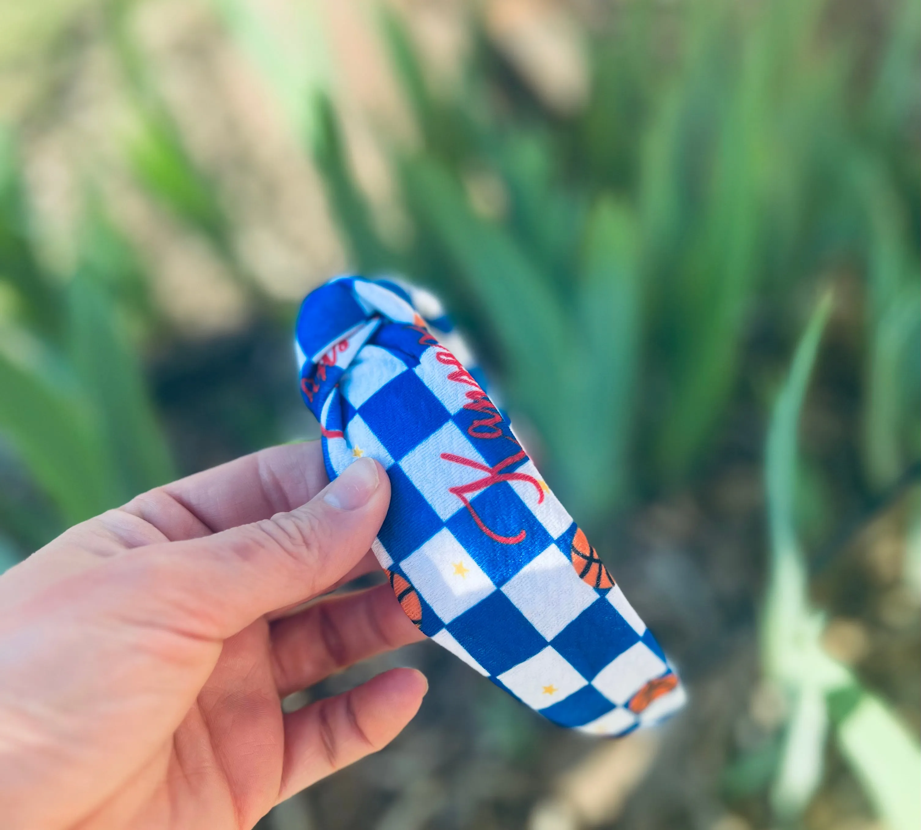 Kansas Basketball Checkered Headband