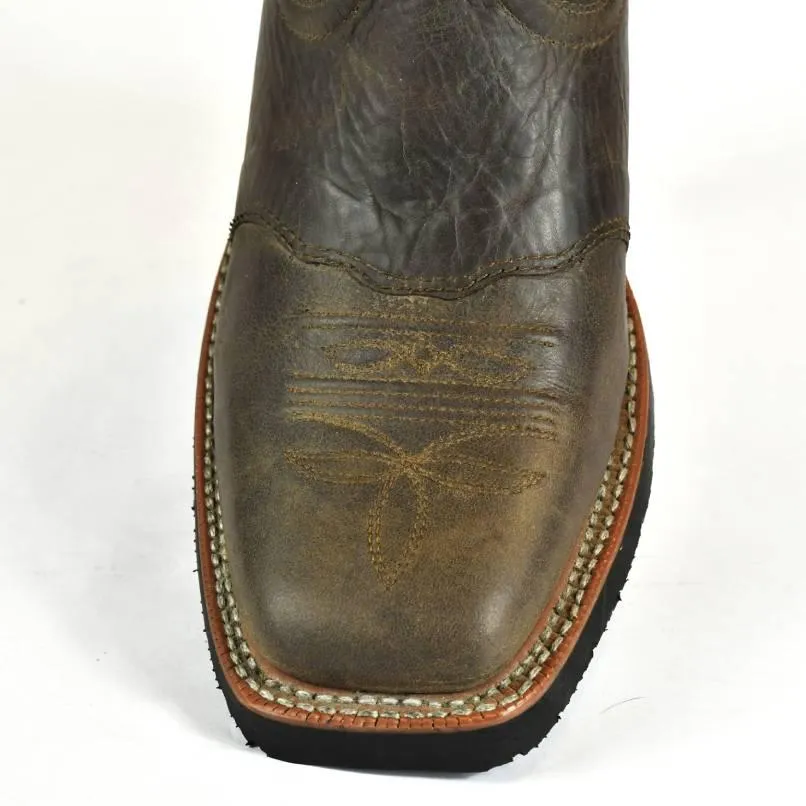 Laredo Roper Cowboy Boot-Brown Leather with Deep Green Shaft 9-2