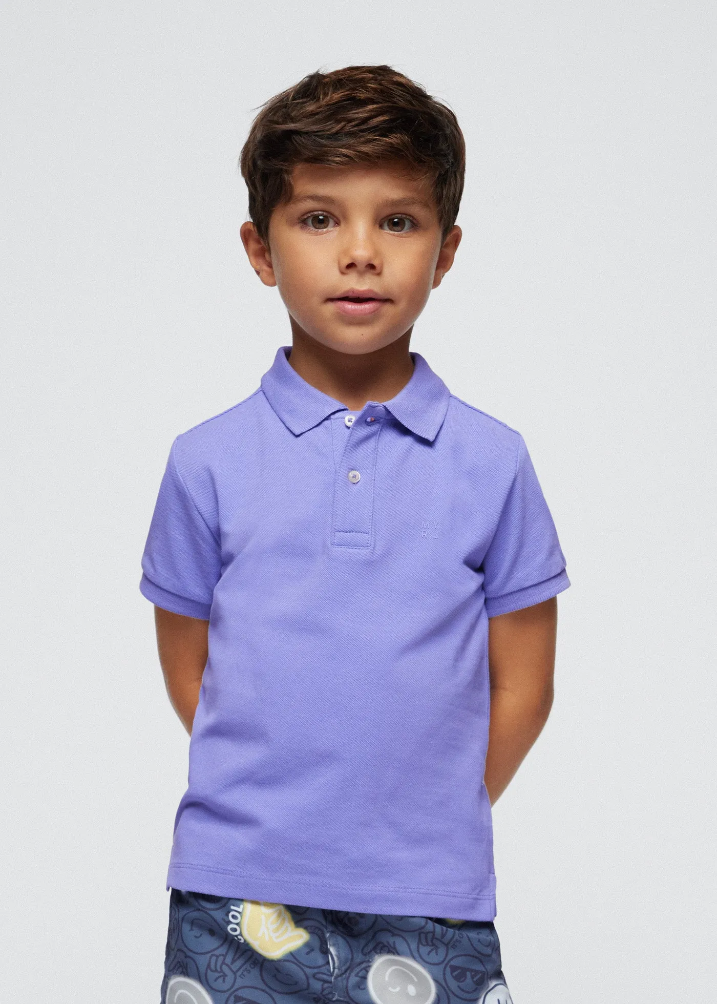 Mayoral Mini Basic Lilac Short Sleeve Polo_ 150-33