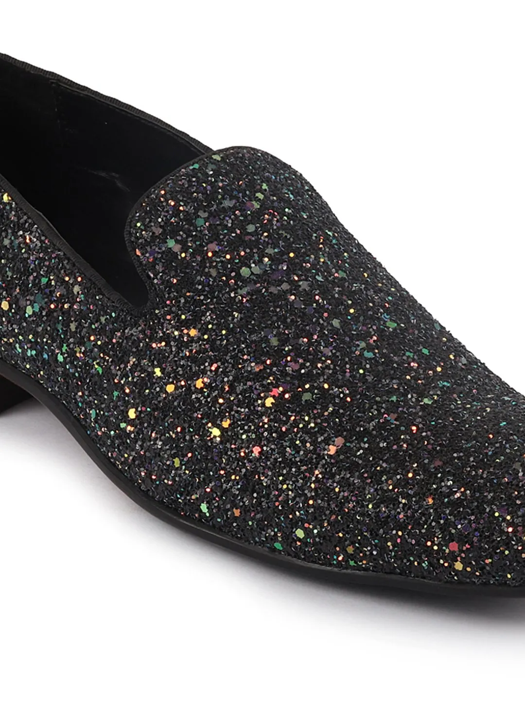 Men Black Ethnic Party Slip On Loafer