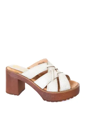 Norwood Leather Heeled Sandals in White