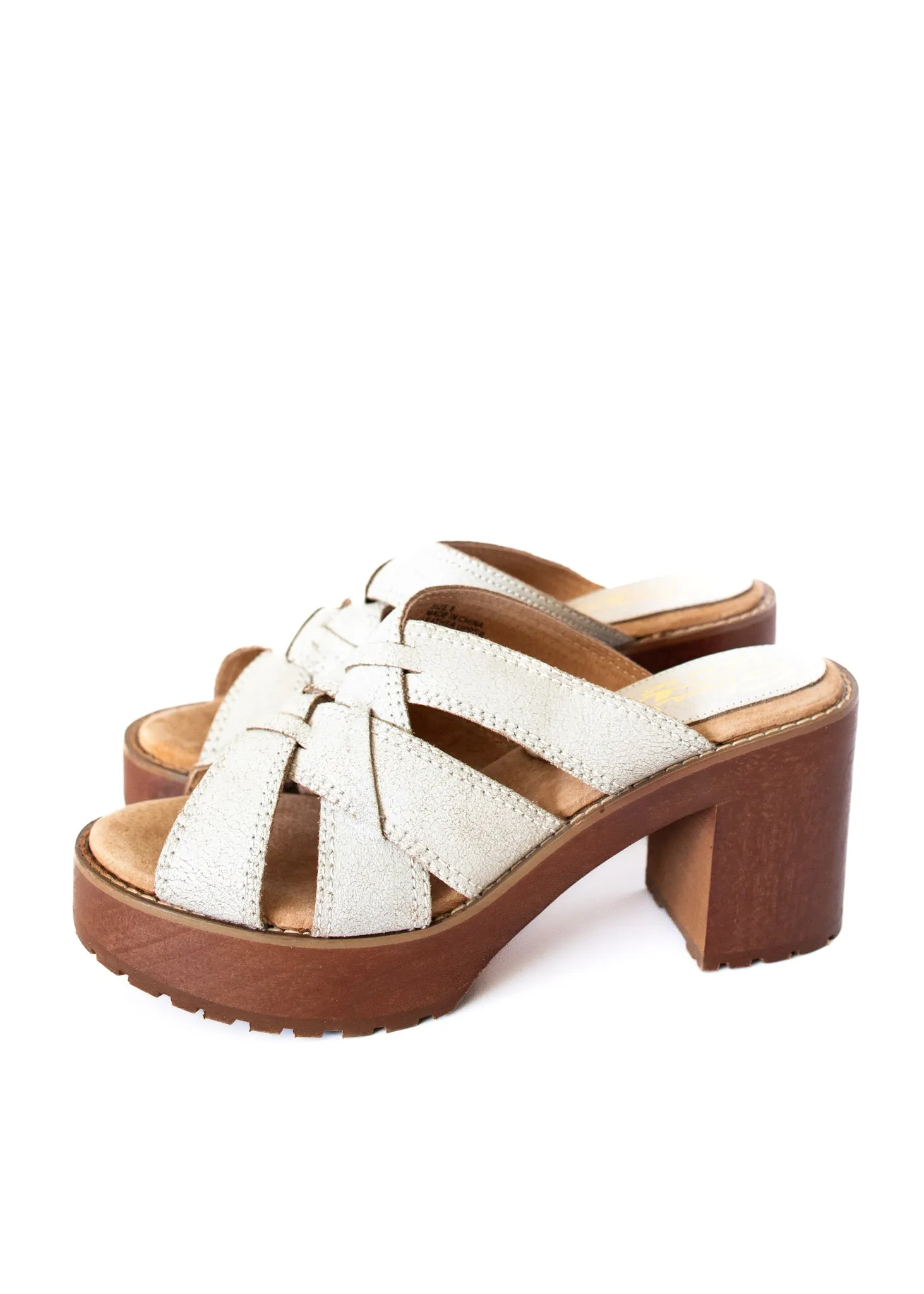 Norwood Leather Heeled Sandals in White