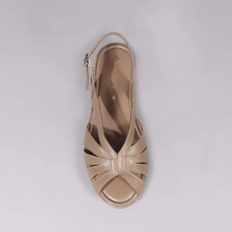 Slingback Sandal in Stone - 12537